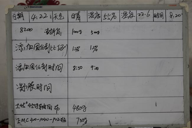 記錄操作時間、材料、工作環境及天氣等詳細數據